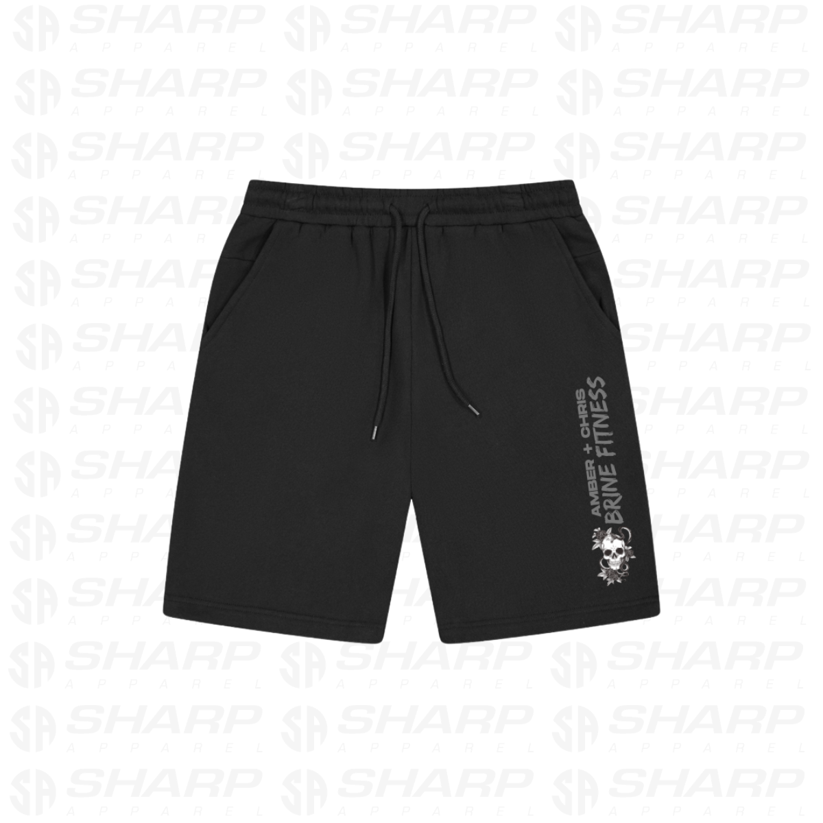 Grey Flower Skull Lounge Shorts