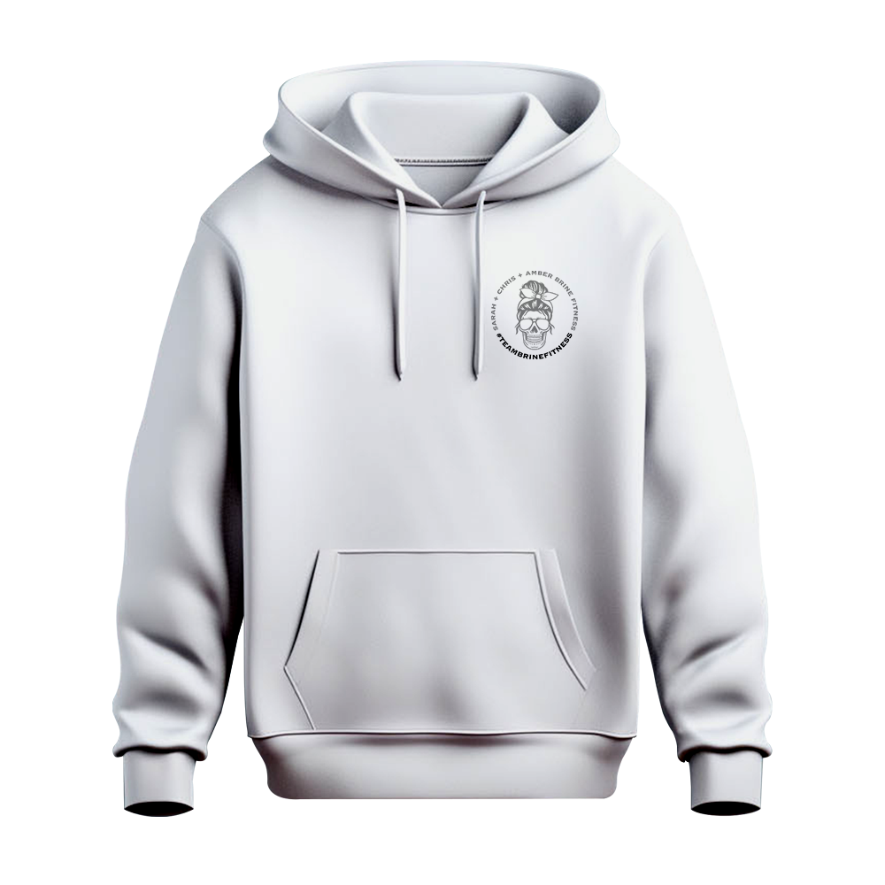 Female Skull Lift One More Rep or Die Trying Hoodie - Grey Back Design