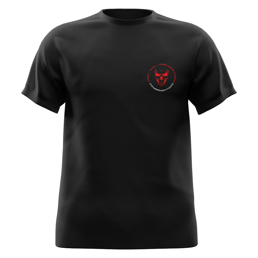 Male Skull Lift One More Rep or Die Trying T-Shirt - Red Back Design