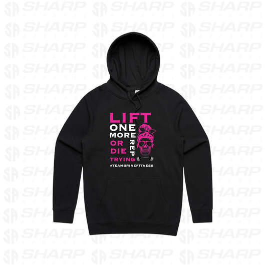 Female Skull Lift One More Rep - Front Design - Adults Hoodie