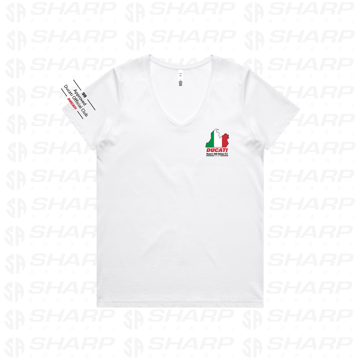 Nelson Ducati Owners Club - Women's V Neck Tee