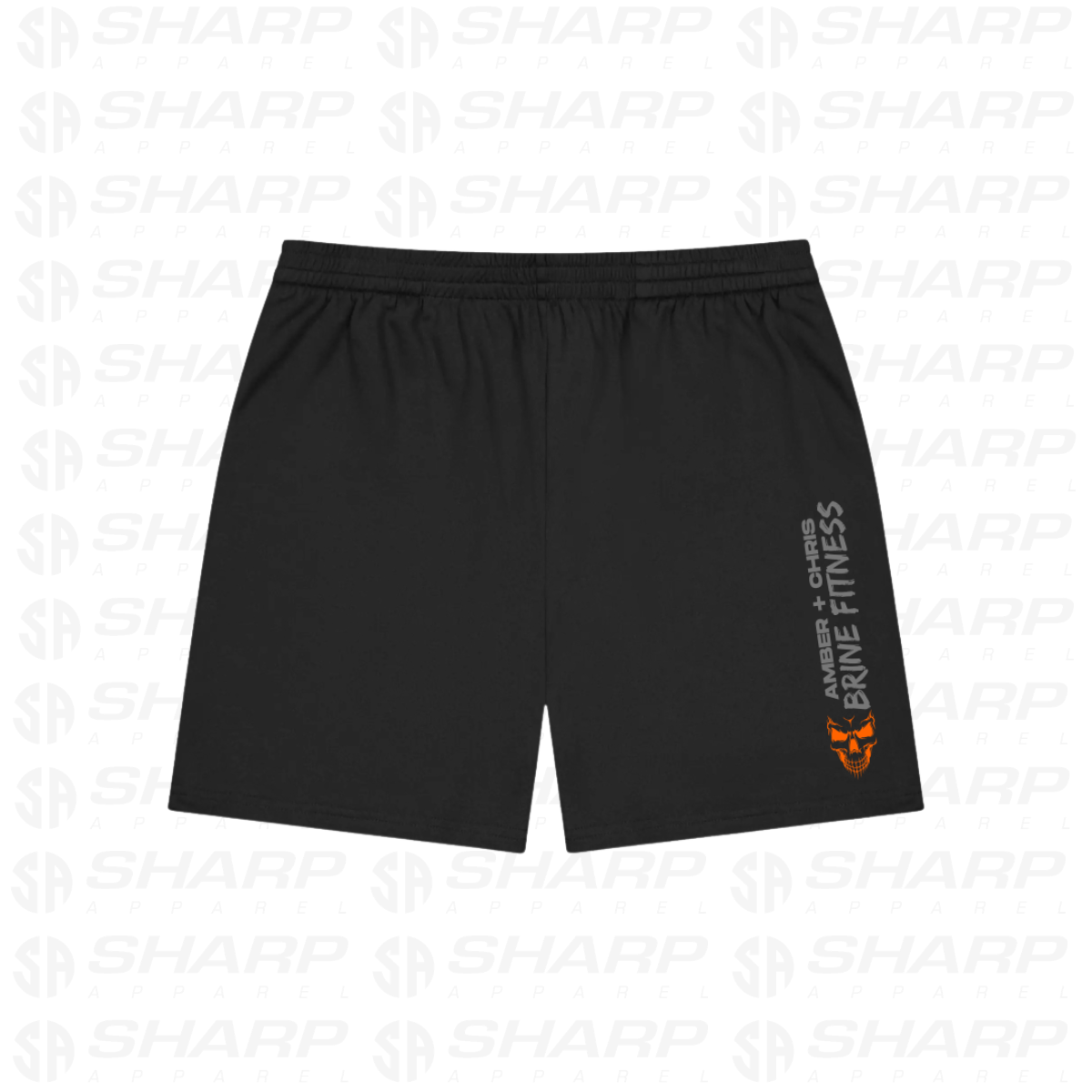 Orange Male Skull Performance Shorts