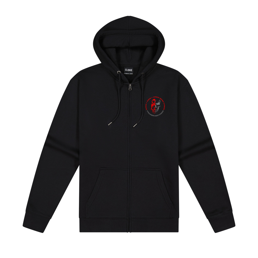Part Skull Lift One More Rep or Die Trying Zip Hoodie - Red Back Design