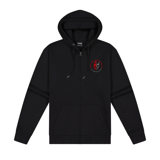 Part Skull Lift One More Rep or Die Trying Zip Hoodie - Red Back Design