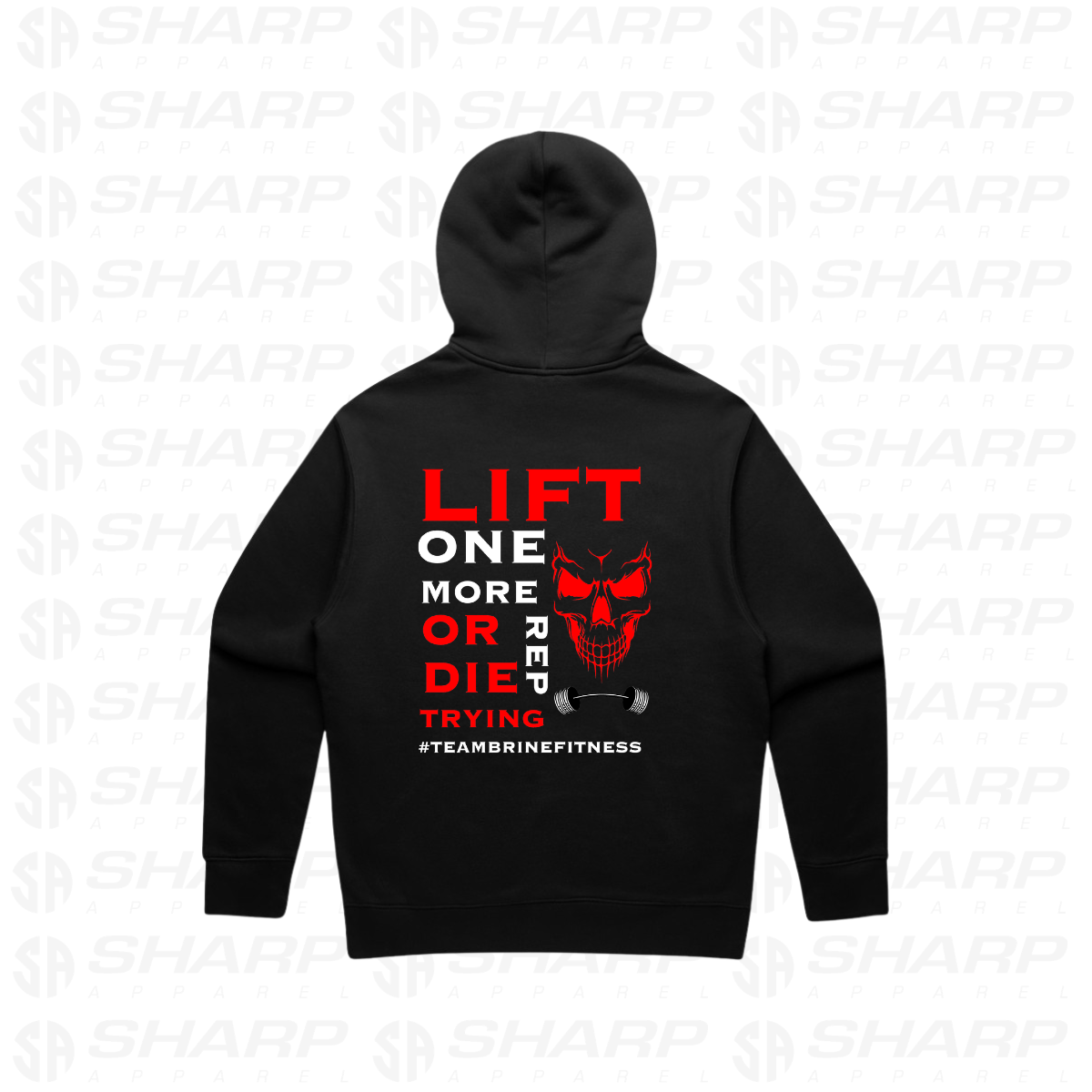 Male Skull Lift One More Rep - Adults Hoodie