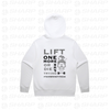 Female Skull Lift One More Rep - White - Adults Hoodie