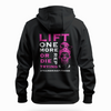 Female Skull Lift One More Rep or Die Trying Hoodie - Pink Back Design