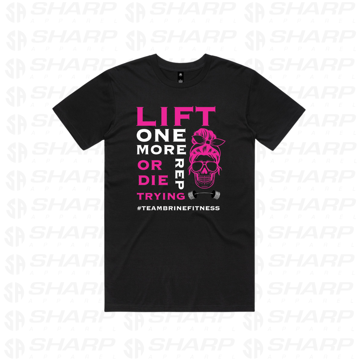 Female Skull Lift One More Rep or Die Trying - Front Design - Adults Tee