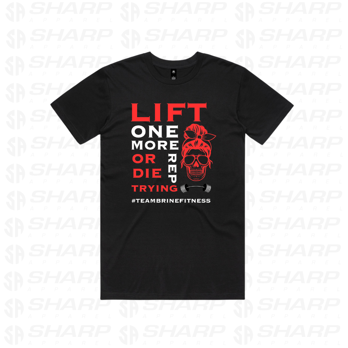 Female Skull Lift One More Rep or Die Trying - Front Design - Adults Tee