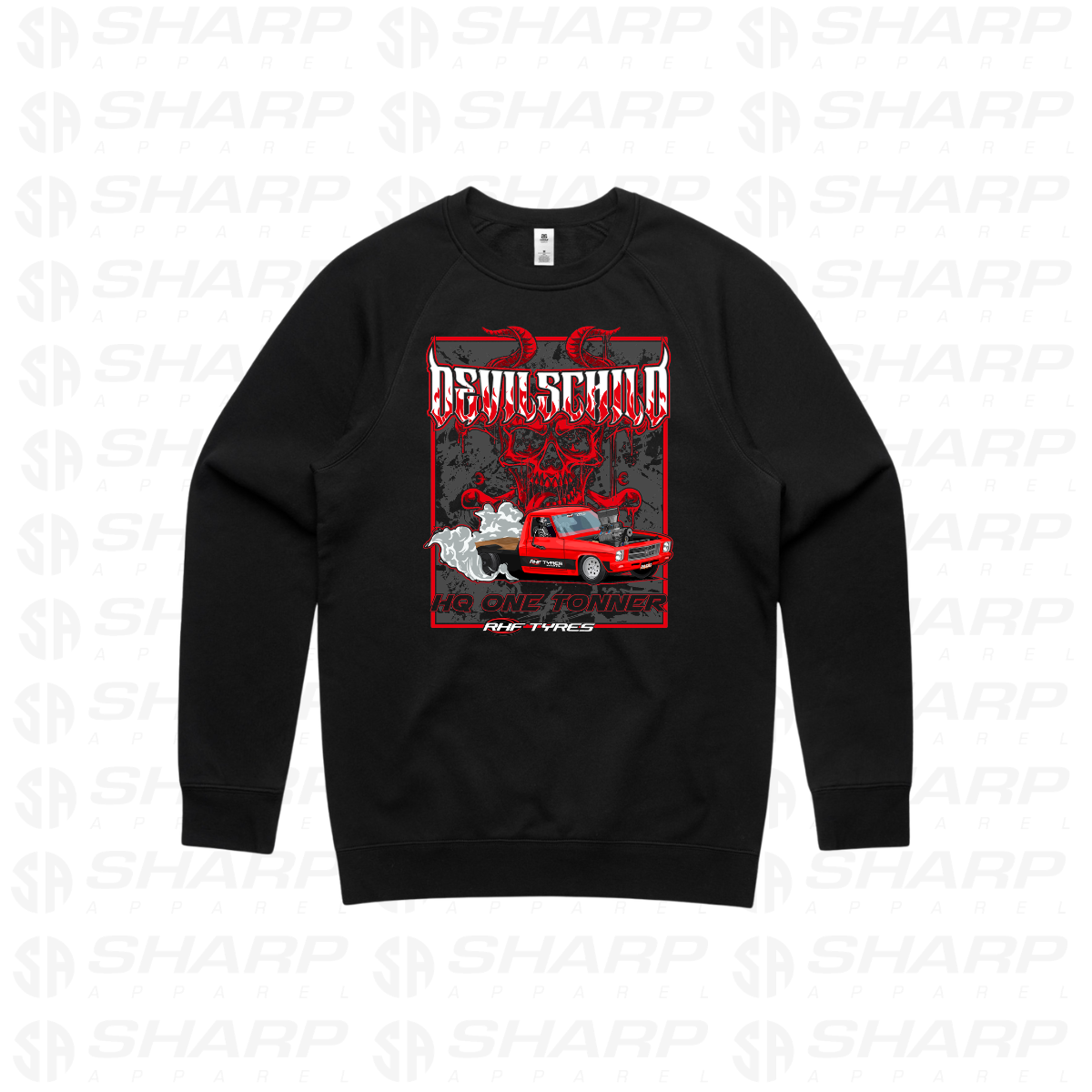 Devilschild Burnout Ute - Adults Crew Neck