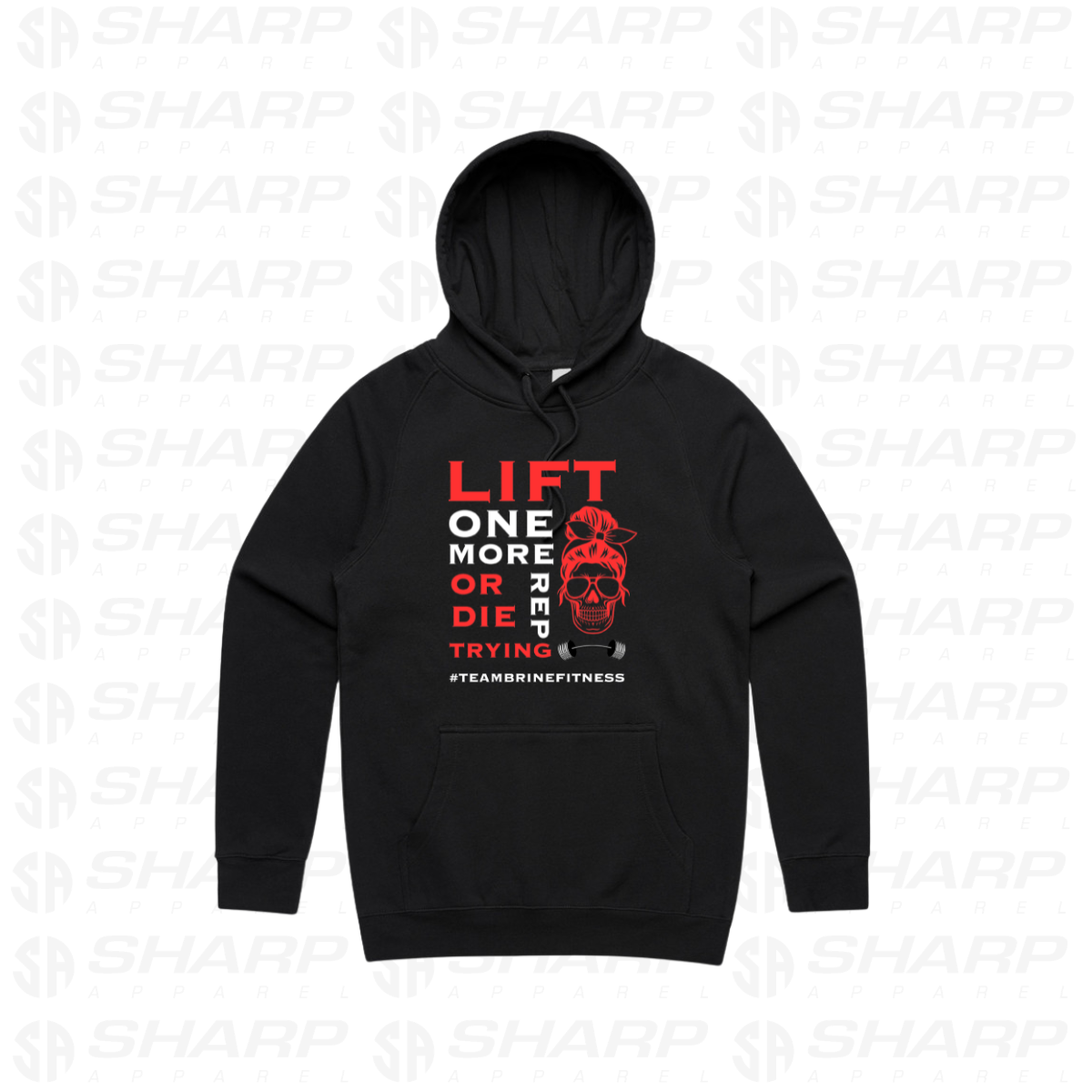 Female Skull Lift One More Rep - Front Design - Adults Hoodie