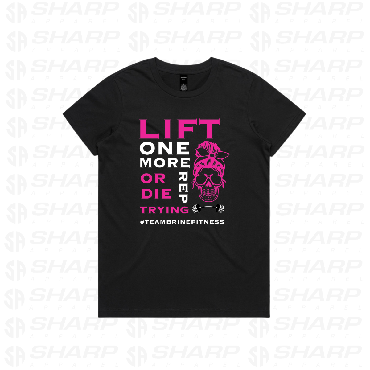Female Skull Lift One More Rep or Die Trying - Front Design - Women's Tee
