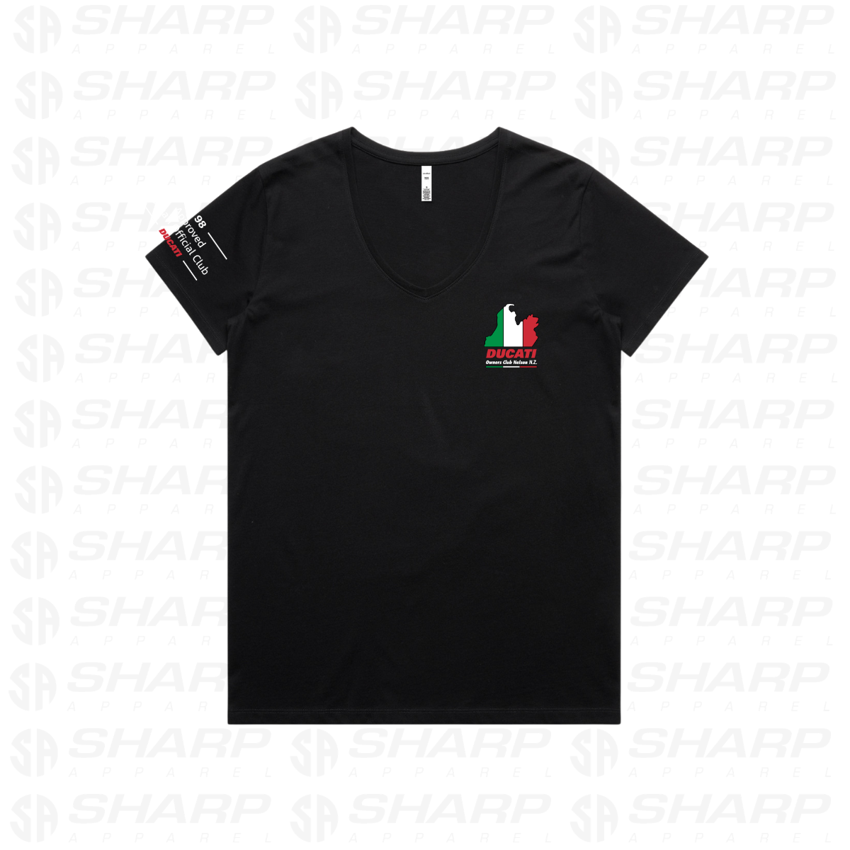 Nelson Ducati Owners Club - Women's V Neck Tee
